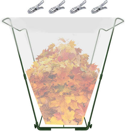 Outdoor Metal Leaf Bag Holder Stand, Fits 30-45 Gal Garbage Bags, Portable | Yard waste bag holder, Garden trash bag frame, Freestanding leaf bag stand, Camping garbage can, Disposable bag holder