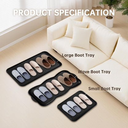 Boot Tray for Entryway, 3 Pack Waterproof Shoe Trays for Indoor Outdoor Use 20"x15" Durable Shoe Mat with Raised Edge, Non-Slip Tray for Boots, Pets, Garden & Muddy Shoes