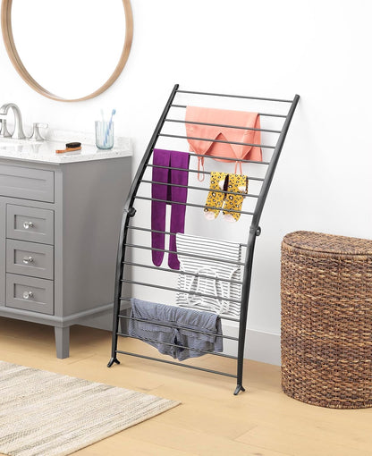 Whitmor Spacemaker Folding Drying Rack, Freestanding Indoor Clothes Dryer, Space Saving Compact Design, 6"L x 26"W x 51.5"H, White
