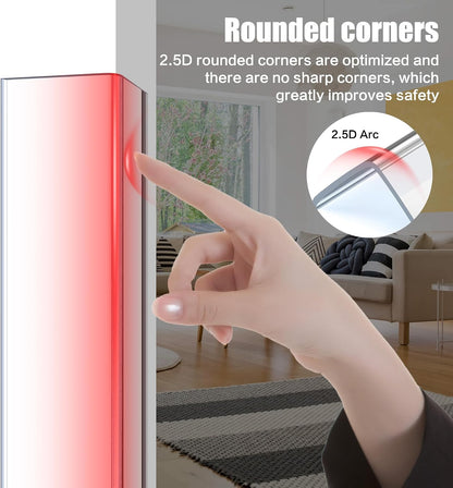Wall Corner Protector, Walls Edge Protector，Self-Adhesive Wall Corner Guards,PVC Double Side Edge Protector， Furniture Stairs Guard (Gray 2PCS 90cm/35.4in)