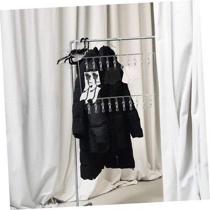 Luxshiny Stainless Steel Drying Rack Sock Hanger with Clips for Drying Socks Bras Clothes and Underwear Resistant Laundry Drying for Home Use