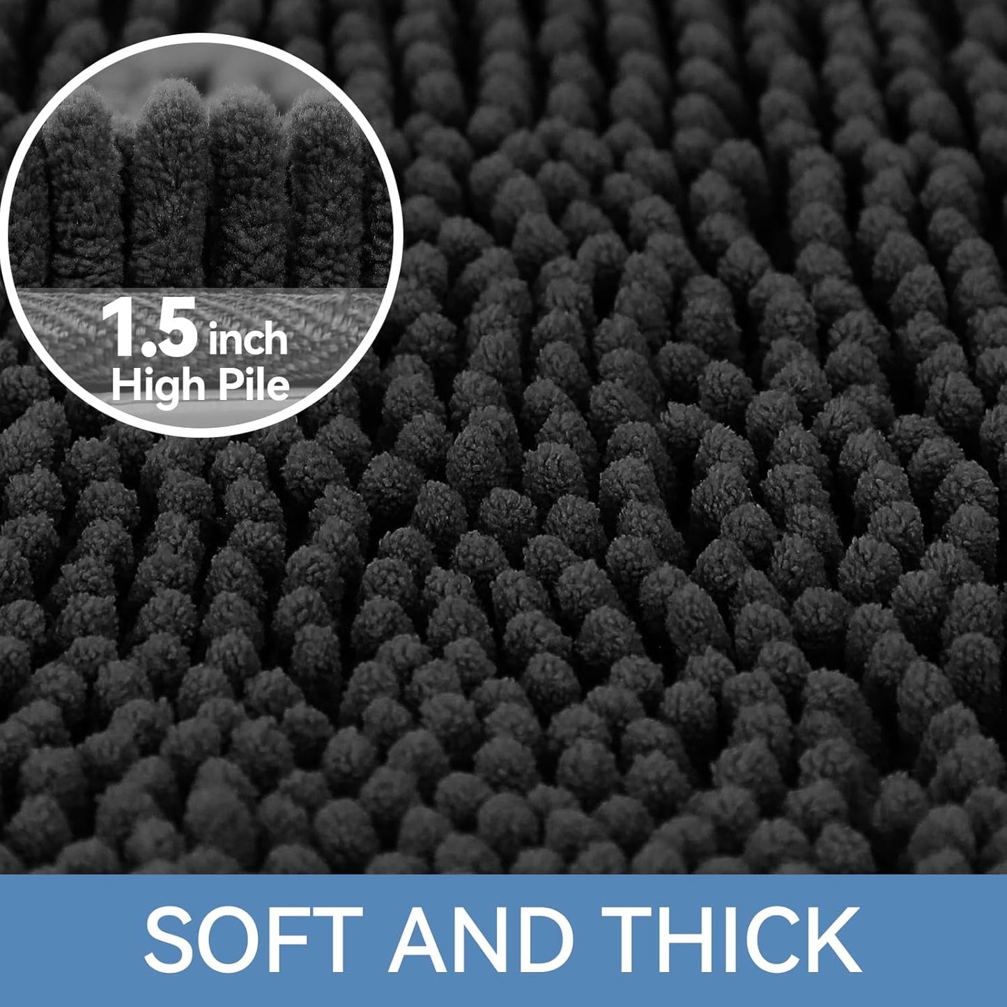 Bcoimo Bathroom Rugs 24x17, Bath Mats for Bathroom Non Slip with Rubber Backing,High Absorbent Microfiber Bath Rugs Quick Drying, Machine Washable, Durable Decor