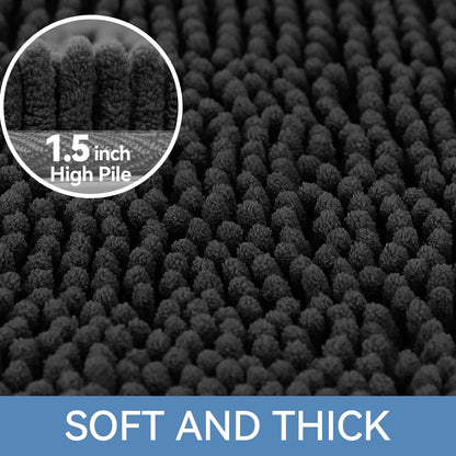 Bcoimo Bathroom Rugs 24x17, Bath Mats for Bathroom Non Slip with Rubber Backing,High Absorbent Microfiber Bath Rugs Quick Drying, Machine Washable, Durable Decor