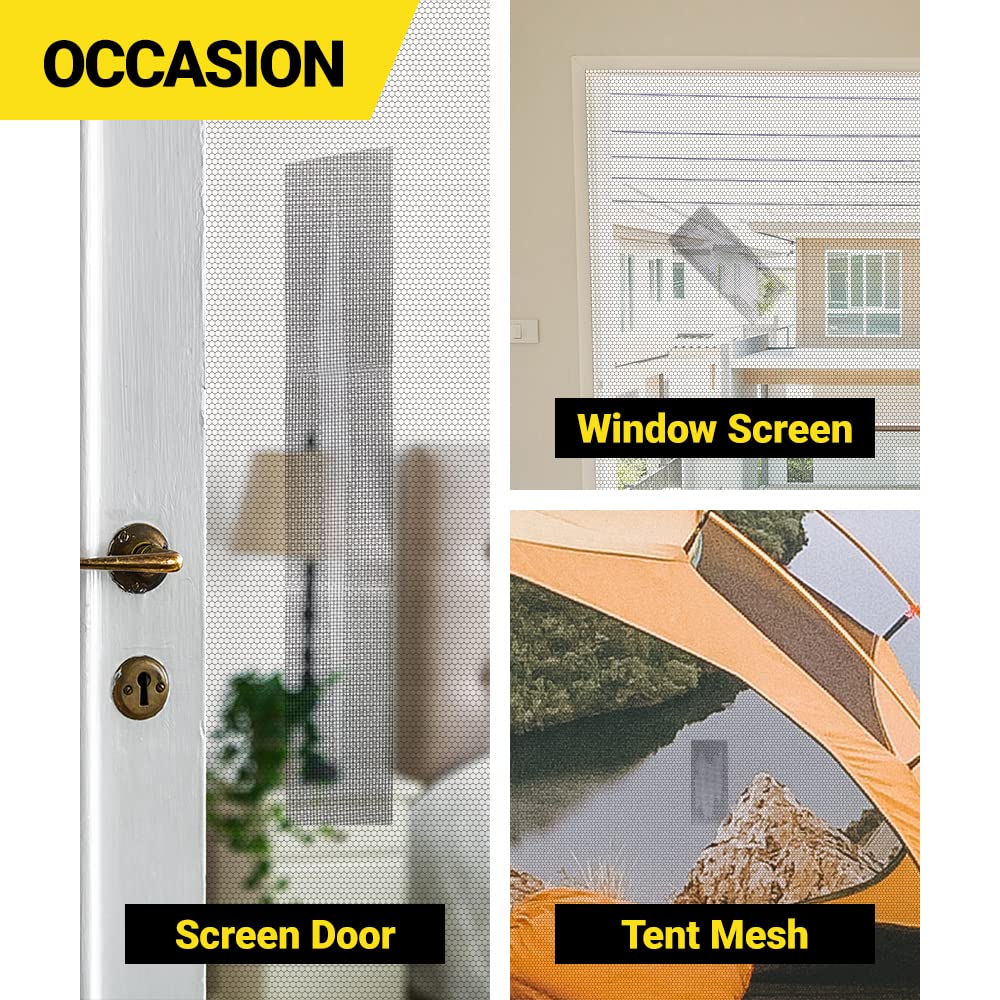 TORTO9 Window Screen Repair Kit, 3-Layer Strong Adhesive & Waterproof Tape Fiberglass Covering mesh (Black, 2 Inch x 6.5 FT)