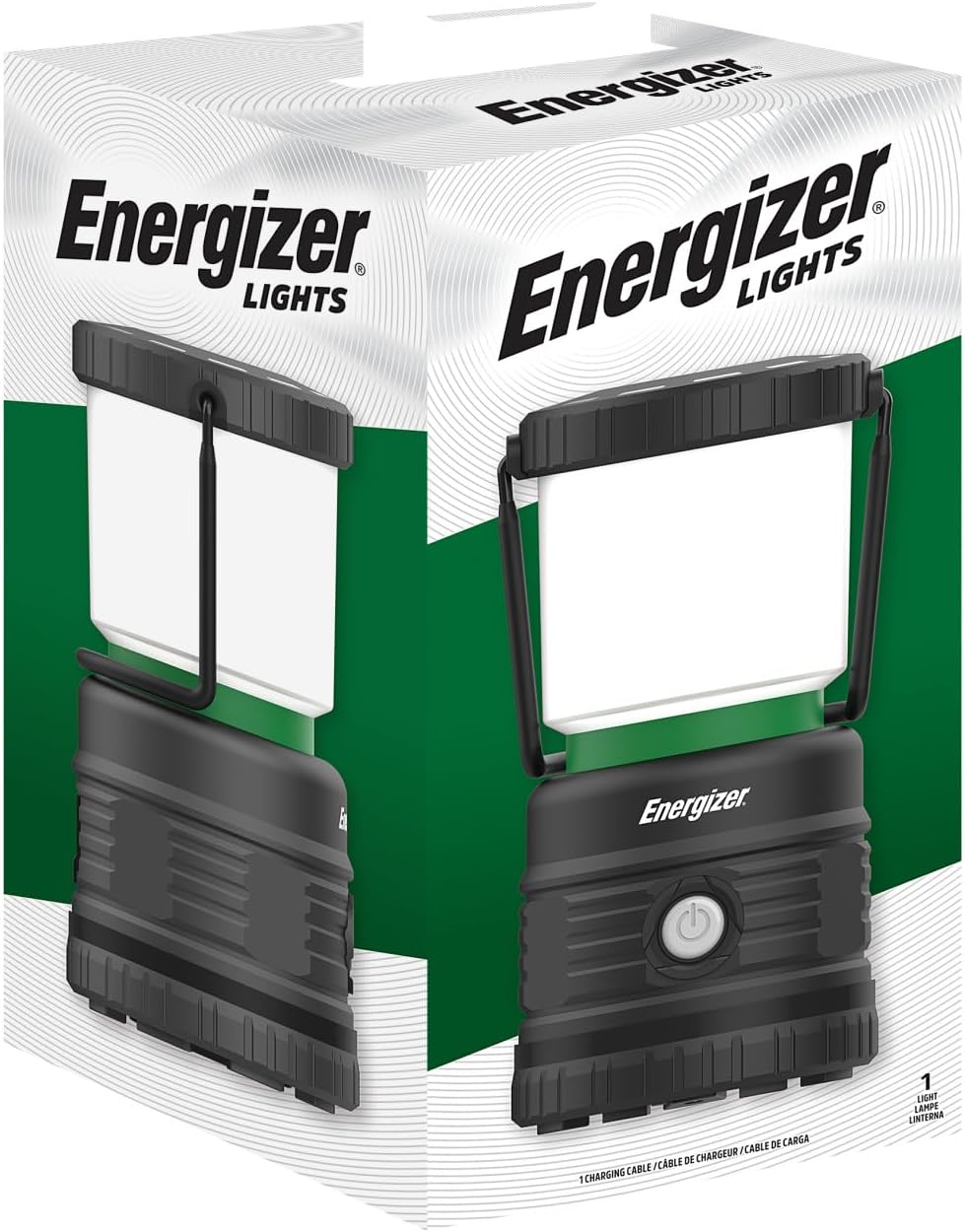 Energizer S-500 Hybrid Power Camping Lantern, Solar, Rechargeable, or AA Battery Powered, IPX4 Water Resistant Bright LED Lantern