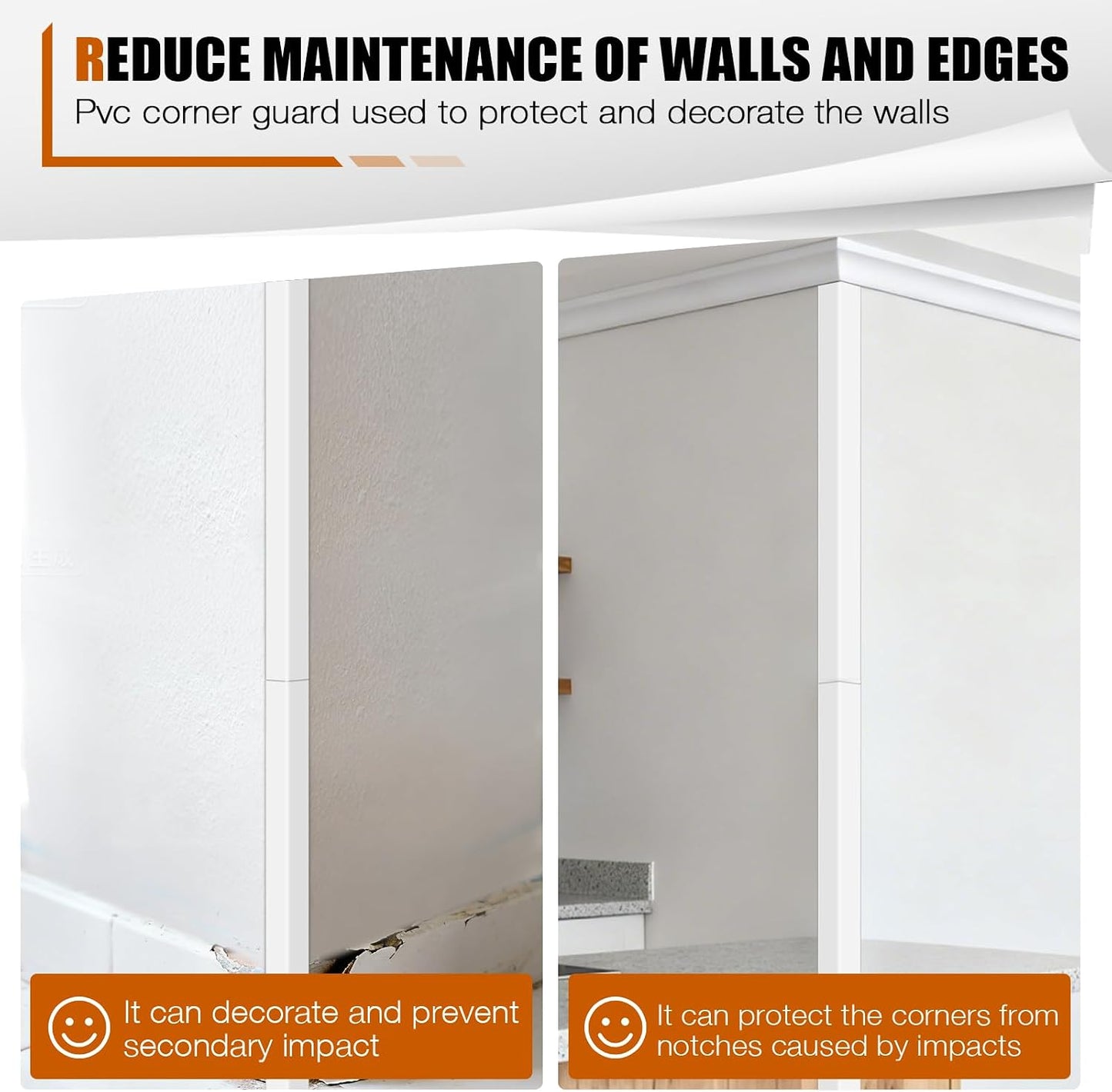 Magicheap 4 Pack Wall Corner Protector, Self Adhesive Corner Protectors for Walls, Easy to Install Edge Guard Strip for Furniture Cabinet Shelf Drywall Baseboard Desk, 17.7in x 1.18in, Clear