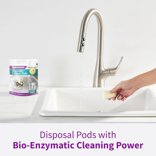 Rejuvenate Disposal Cleaner, 6 Pods, Lavender-Scented Disposal and Pipe Cleaner Pods with Bio-Enzymatic Formula Help Break Down Leftover Food Waste and Remove Odors for A Clean, Fresh Disposal