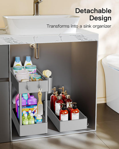 Pipishell Slim Storage Cart with Wheels - Bathroom Cart Organizer Storage, 4 Tier Rolling Carts for Bathroom, Laundry Room, Kitchen, Narrow Space, Black PIUC05