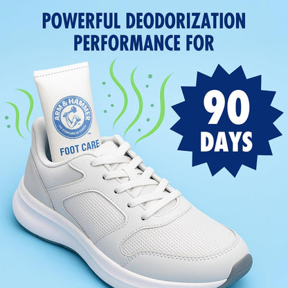 Arm & Hammer In-Shoe Odor Destroying Pouches, Shoe Deodorizer Insert for Reducing Odor and Absorbing Moisture, Smell Eliminator for All Footwear, Gym Bags and Work Boots (4 Pouches)