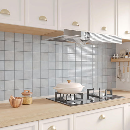 CHIHUT 6 Sheets 12"x12" Glossy Grey Concrete Checkered Peel and Stick Backsplash Tiles Waterproof Heat Resistant Self Adhesive Vinyl Wall Tiles for Kitchen Bathroom Laundry Room Renter Friendly Tiles