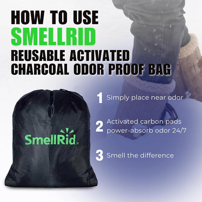 SMELLRID Activated Carbon Odor Eliminator Pouch – Neutralizes Odors in Closets