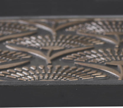 Bronze Floral Rubber Boot Tray, Rectangle, Water Resistant, 15 x 31 Inches, for Outdoor Entryway