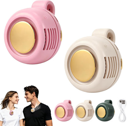 Portable Clip On Fan for Shirt,2Pcs Small Whirlwind Clip Fan Rechargeable,3 Speeds Hands-Free Personal Mini Bladeless Fan Clip On for Clothing Shirt Belt,360° Rotatable Whirlwind Clip Waist Neck Fan