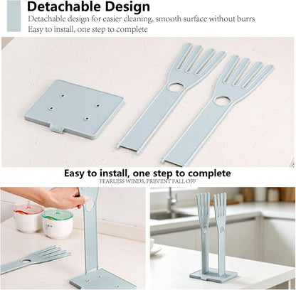 Kitchen Gloves Holder, Reusable Plastic Glove Drying Rack, Rubber Mitten Dryer Dish Glove Holder Stand for Sink, Towel Hanger for Rags Sponge Food Bag Organizer
