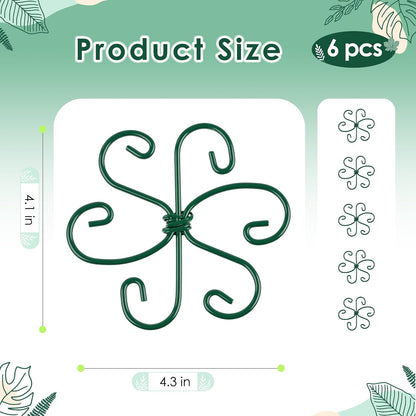 RELBRO Monstera Plant Supports, 4.3 Inch Metal Stem Support Holders Plant Stabilizer for Indoor Outdoor Potted Plants Growing Upright, Green, 4 Pcs