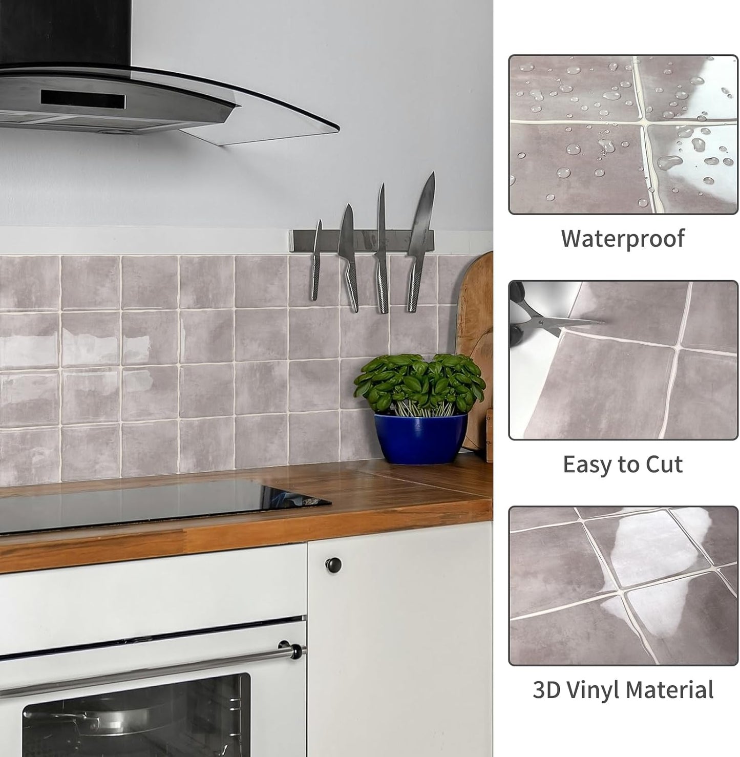 10 Sheet Thicker Peel and Stick Backsplash Tile, 12"x12" 3D Self Adhesive Square Mosaic Subway Checkered Vinyl Backsplash Stick on Wall Tiles for Bathroom, Kitchen, Living Room (10, Orange)