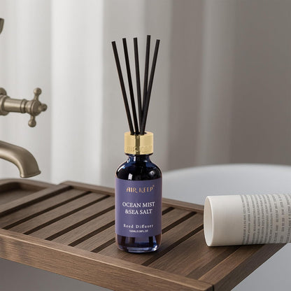 Airkeep Reed Diffuser Oil Set with Reed Sticks,Vanilla Aromatherapy Oil Scent Diffuser for Home Office Bathroom Decoration Perfume and Gifts 3.38 oz/100ml
