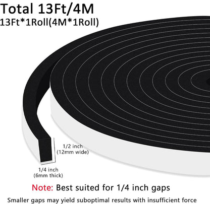 Upgraded Strong Adhesive Foam Weather Stripping Door Seal Insulation Tape for Insulating Door,Window, Air Conditioner Noise-Reduction Self Adhesive Sealing Weatherstrip (1 in x 1/2 in x 10 Ft) - Colors B