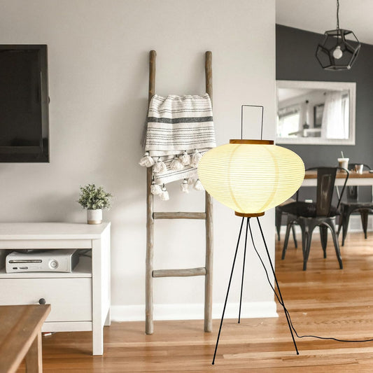 Noguchi Style Akari Floor Lamp, Rice Paper Lantern for Establishing A Warm and Cozy Ambiance in Any Room (Cloud), Japanses Floor Lamp