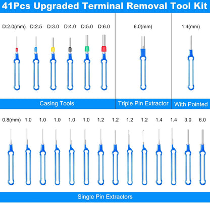 Terminal Pin Removal Tool Kit 82 Pcs Depinning Electrical Connector Pin Extractor Tool Set Wire Terminal Release for Automotive Car Household Devices - Black