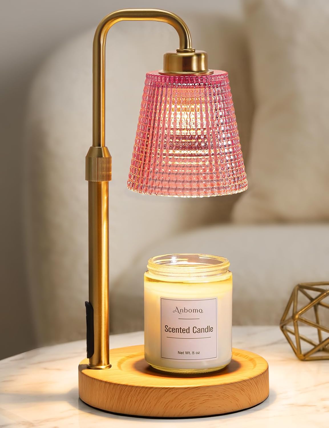 Candle Warmer Lamp with Timer Dimmable, Wax Warmer for Scented Jar Candles, Adjustable Height Candle Lamp for Home Decor, Birthday Gifts for Women Mom House Warming Gifts, Matte Black