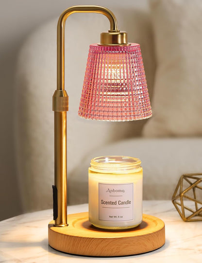 Candle Warmer Lamp with Timer Dimmable, Wax Warmer for Scented Jar Candles, Adjustable Height Candle Lamp for Home Decor, Birthday Gifts for Women Mom House Warming Gifts, Matte Black