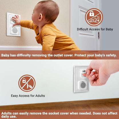 Outlet Covers Baby Proofing, 40 Pack Child Proof Plug Socket Covers Electric Plug Protectors Safety Caps to Prevent Power Shock, for US 3-Prong, White
