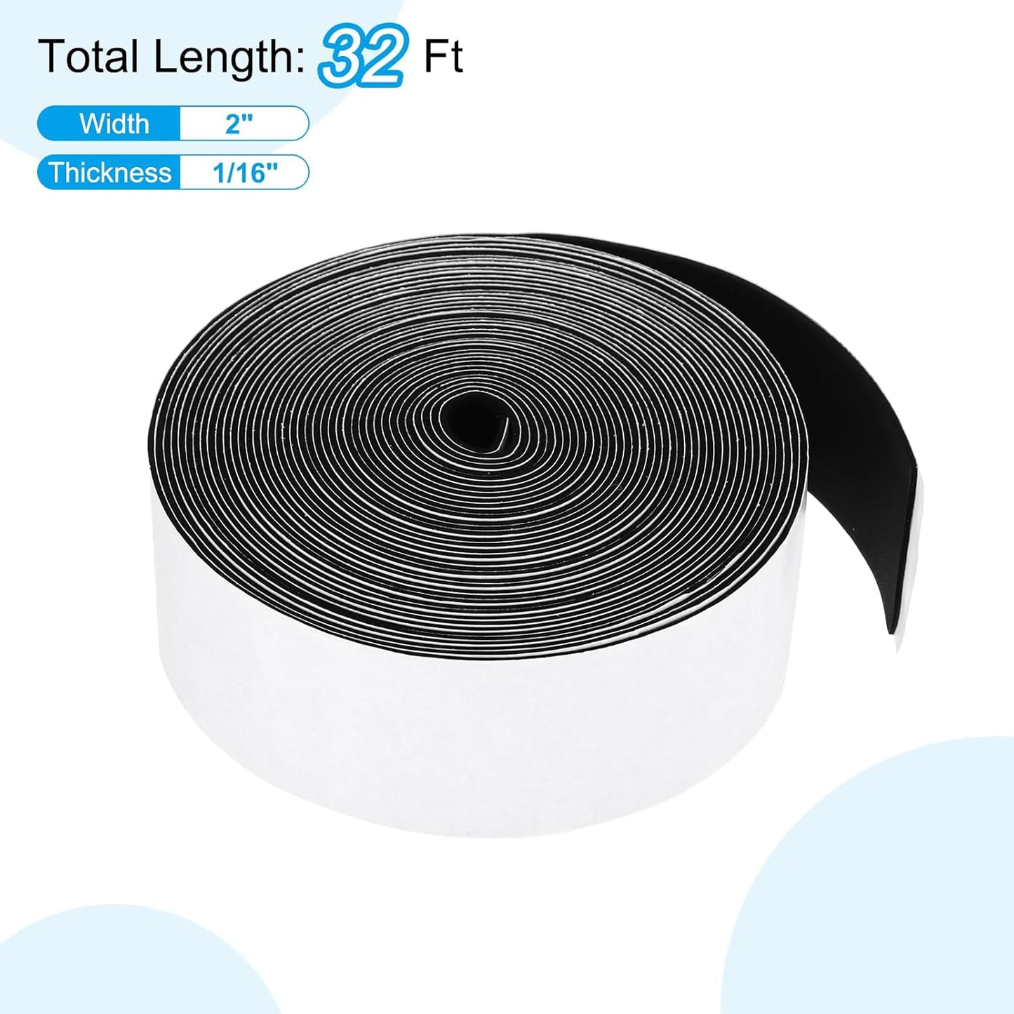 PATIKIL Weather Stripping Door Seal Strip, 3/8 Inch x 1/4 Inch x 32 Ft Self Adhesive Soundproof High Density Foam Tape Insulation for Door Window Air Conditioning, White - Colors B