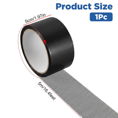 Window Screen Repair Tape 2 in x 16.4 FT- Strong Adhesive Screen Patches | for Covering Windows or Doors Pet Mesh Cage Tears Holes, Black