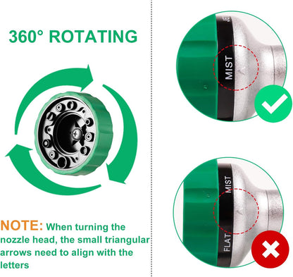 GREEN MOUNT Garden Hose Nozzle, Water Hose Spray Nozzle with Thumb Control On Off Valve for Easy Water Flow Control, Black-grey