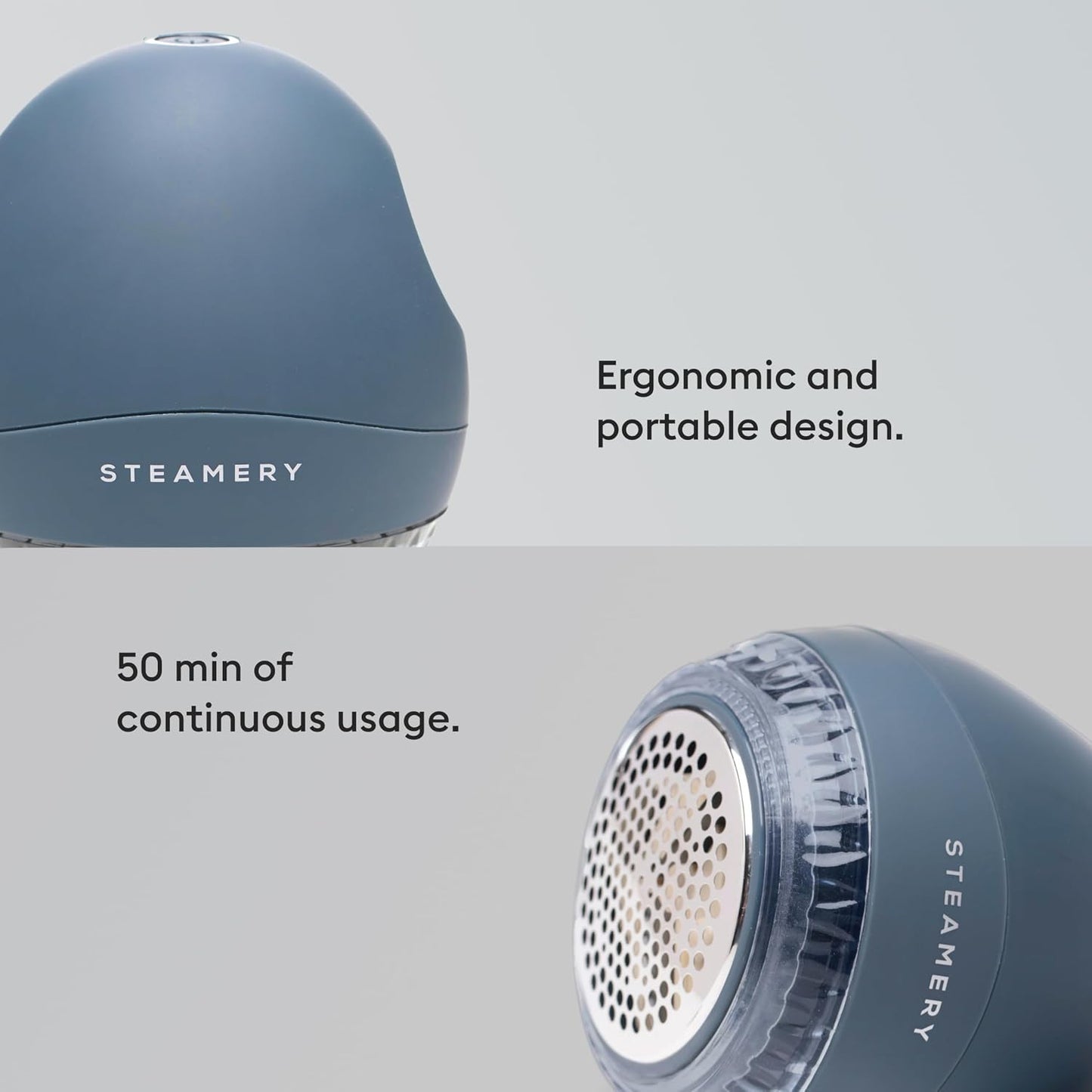 Steamery Fabric Shaver Pilo 1, Lint Remover for Pills and Bobbles, 5W, Portable, Rechargeable, Ergonomic, Scandinavian Design, Grey