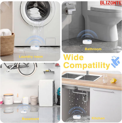 Water Leak Detector 5 Pack, 5-Year Battery Life, Water Alarm with Low Battery Warning, 100dB Loud Sound and Self-Test Function, IP66 Waterproof for Home Basement Kitchen(Not Support Wi-Fi)