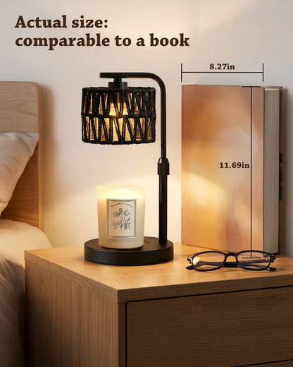 Candle Warmer Lamp with Timer Dimmer, Height Adjustable Modern Farmhouse Candle Warmer, Electric Candle Lamp Warmer with 2 Bulbs, Birthday Gifts for Women Mom, Gift for Home Decor