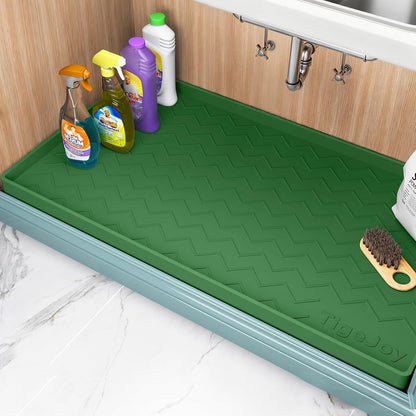 TigeJoy 28" x 19" Under Sink Mats for Kitchen Waterproof, Leak-Proof Silicone Mat Sink Protector and Cabinet Liner, Kitchen Essentials Organizer and Storage, Boot or Shoe Tray, Pet Feeding Mat