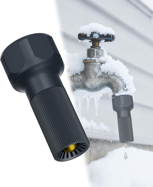 3/4-Inch Thread Faucet Freeze Protection Valve, Freeze Proof Faucet Cover for Outdoors, Winter Frost Proof Auto Temperature Control for Garden, Lawn & Yard Spigot, Grey, 2pcs