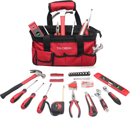 Basic Tool Kit - Tool kit for Home,Apartement,Dorm and Office.Starter Household Tool Set for Beginner,Women,New College for Home Repair,Daily Maintenance or DIY (155pcs-1new)