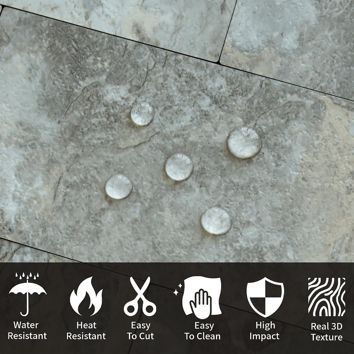 AULIGET 100 Piece Rust Slate Peel and Stick Backsplash Wall Tiles, 3" x 6" PVC Faux Stone Stick on Tiles for Backsplash Kitchen, Bathroom, Laundry Room, Camper, Fireplace