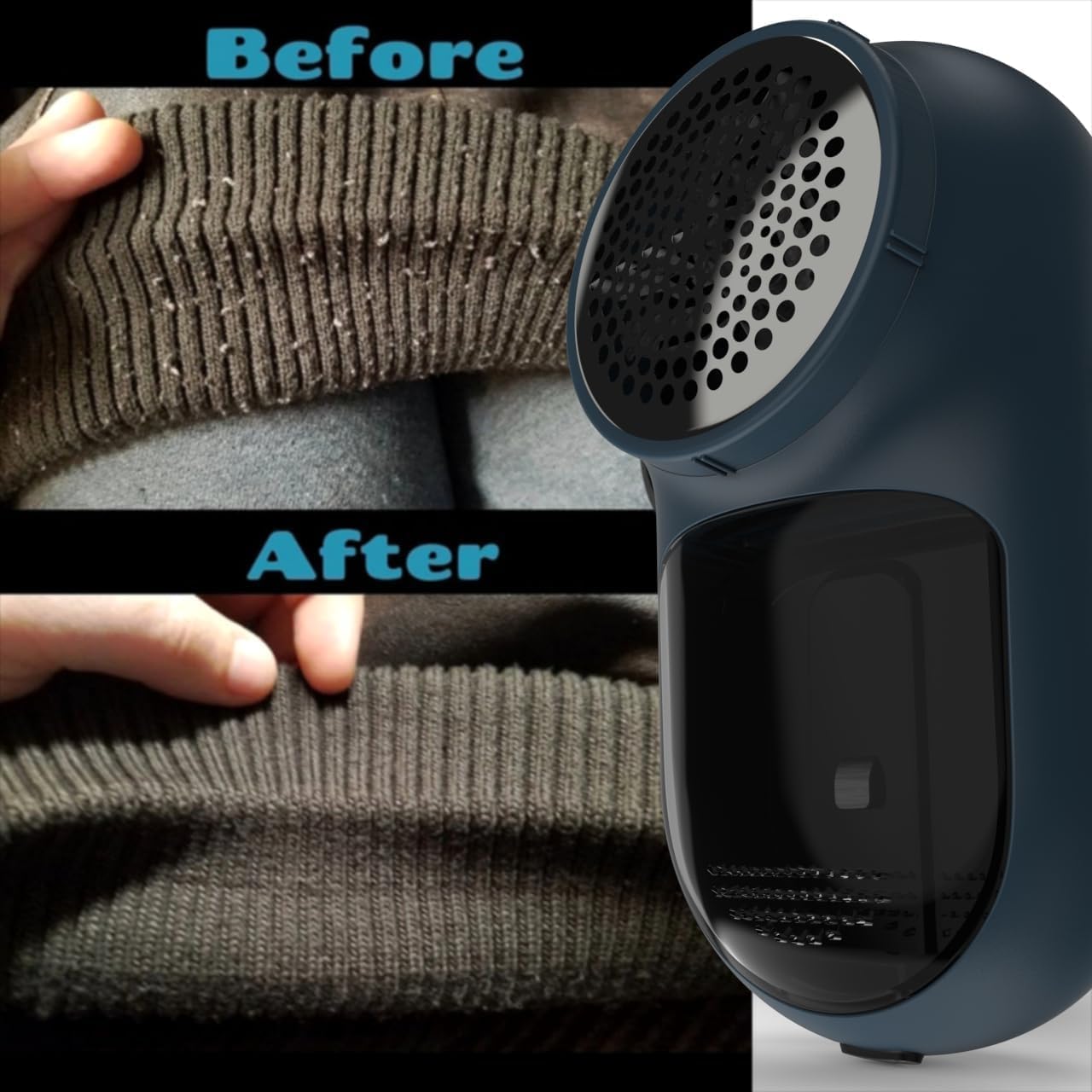 Rechargeable Fabric Shaver, Magictec Lint Remover Sweater Defuzzer Lints Fuzzs Pills Pilling Trimmer for Clothes and Furniture -Battery Operated (Black)
