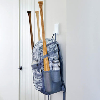 Command 15 Lb XL Heavyweight Wall Hook, Damage Free Hanging Wall Hook with Adhesive Strips, Heavy Duty Single Wall Hook for Hanging Back to School Organizers, 2 White Hooks and 8 Strips