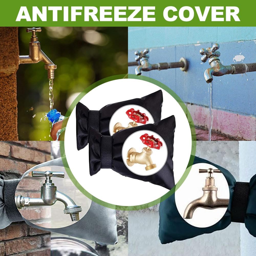 Outdoor Faucet Covers for Winter Freeze Protection, 2026 Upgraded Insulated Spigot Cover, Waterproof Outside Garden Faucet Socks for Winter, Patio Home Must-Have Hose Bib Covers (Black, 1pcs)