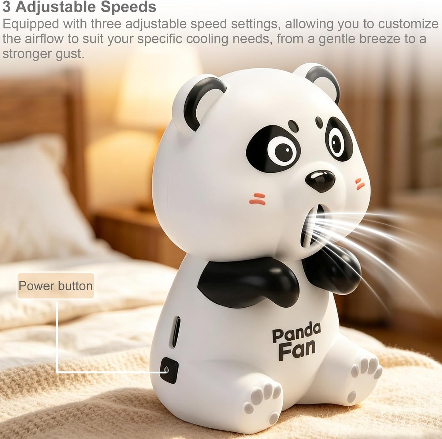 Portable Mini Clip-On Cooling Fan for Cups - 3 Speeds, Rechargeable, Featuring Red Panda, Monkey & Panda Styles, Suitable for Soup, Coffee, Tea, Kitchen, Office, and Dorm Room (Monkey)