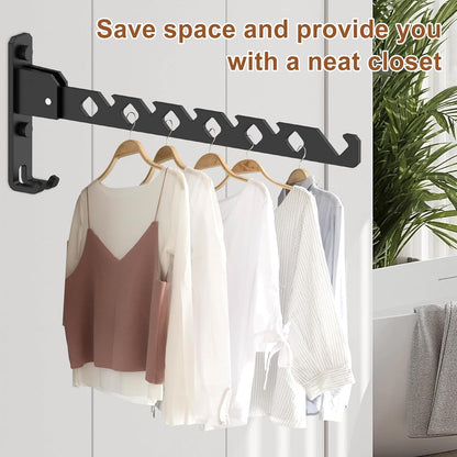 1Pcs Wall Mounted Clothes Drying Rack Aluminum Alloy Laundry Drying Rack with Screws 180°Adjustable Clothes Drying Hanger Rust Resistant Clothes Drying Organizer Rack for Home Dorm