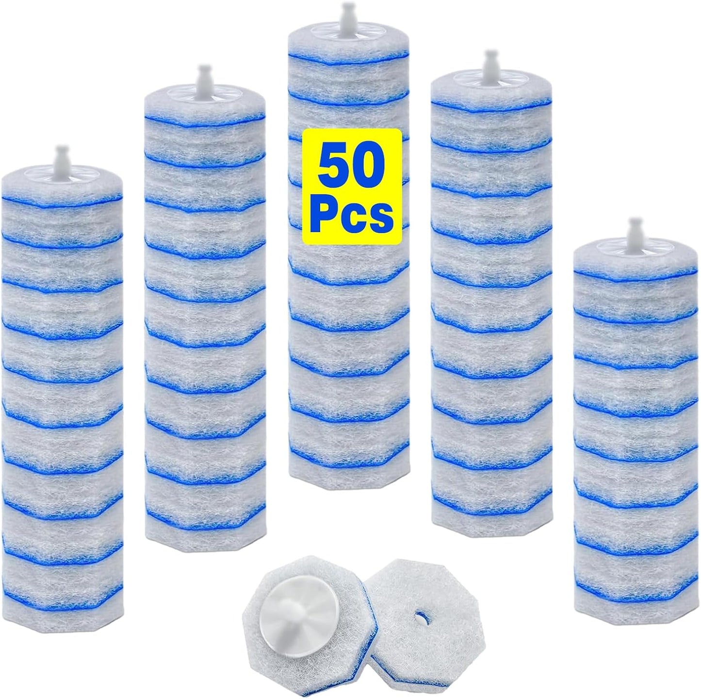 30 Toilet Bowl Refills Fits for Clorox Toilet Brush, Upgrade 3-Layer Disposable Bowl Cleaner Refills for Bathroom Cleaning, 3X Cleaning Power, No Falling Apart
