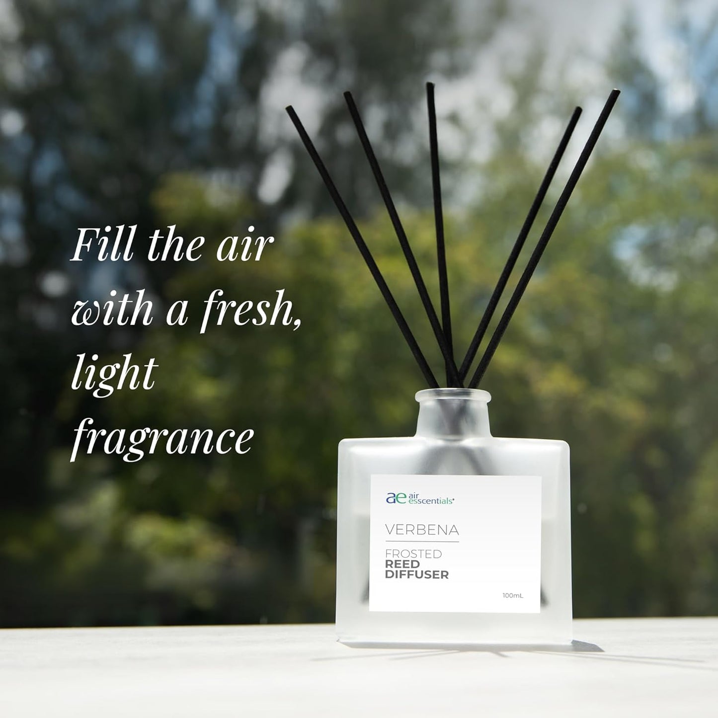 Air Esscentials Classic White Tea & Thyme Reed Diffuser Set - Decorative Fragrance Diffuser & Oil for Bathroom & Home | Long-Lasting Aroma | Natural Scent Sticks | Essential Oils & Botanicals| 100mL