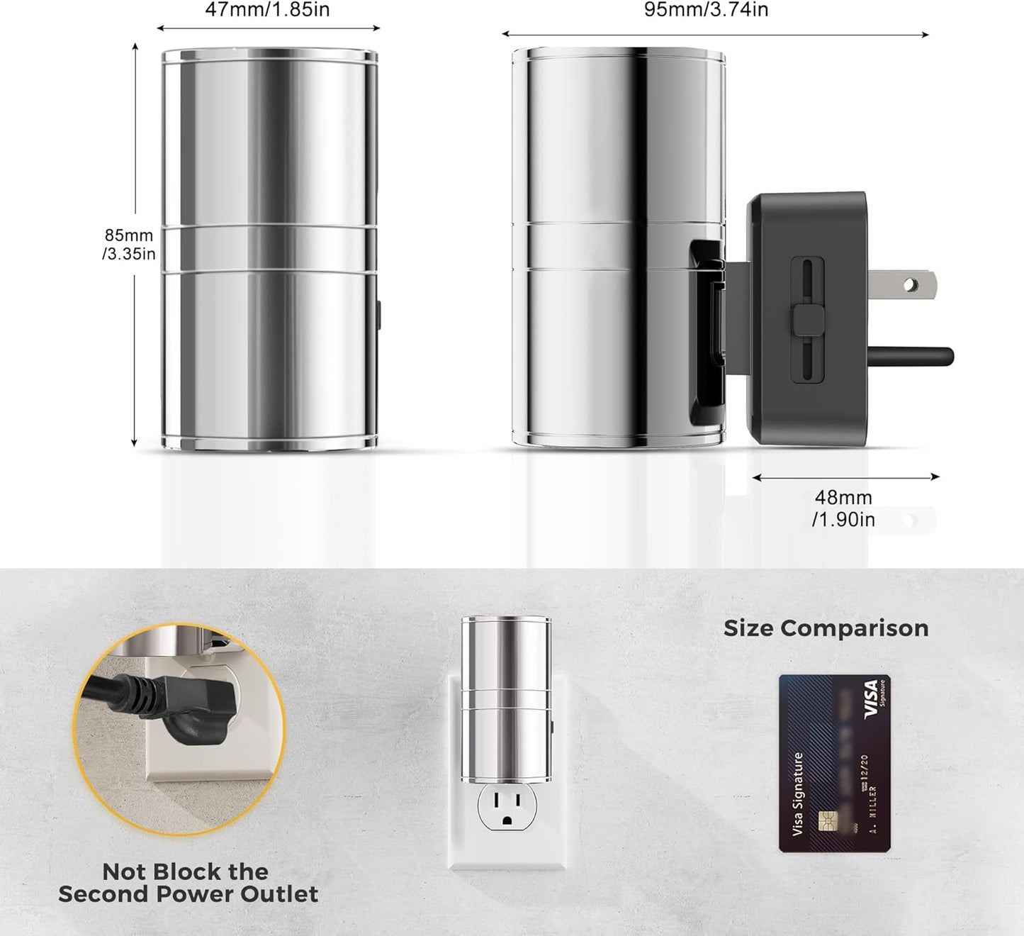 L LOHAS LED Night Light Plug in, Night Lights Plug into Wall, Light Sensor, 0-100LM Soft White 3000K, Dimmable Night Light, Modern Nightlight for Kids Bathroom Hallway Bedroom Kitchen Stairway, 2 Pack