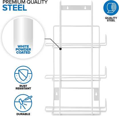 Stock Your Home (White) Metal Single Gloves Dispenser, Tissue Box Shelf, Glove Box Holder Wall Mount, for Kitchen, Cleaning Closet, Lab, Exam, Office