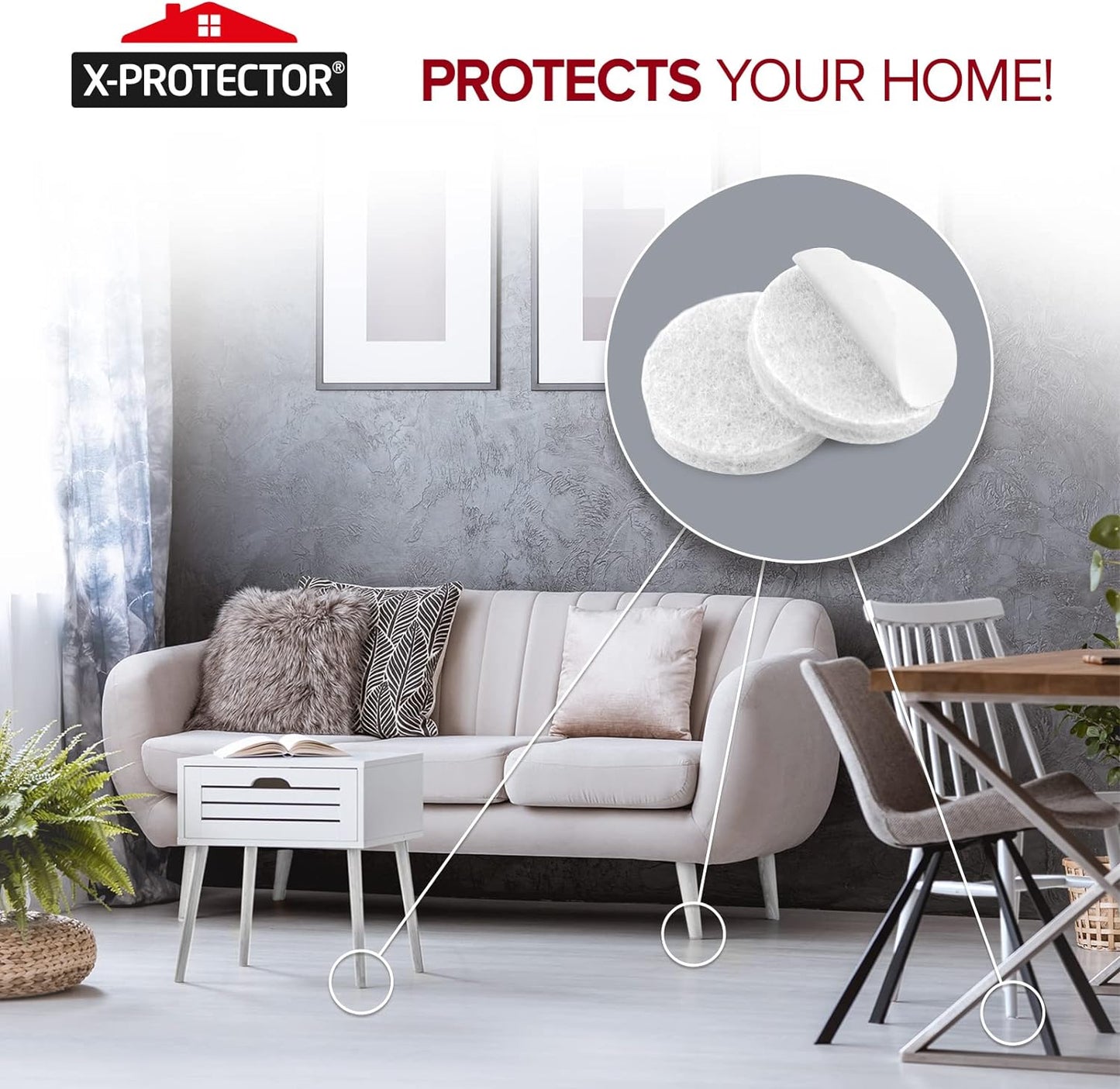 X-PROTECTOR 357 pcs Premium Huge Pack Felt Furniture Pads! Quantity of Furniture Sliders with Many Big Sizes – Your Ideal Floor Protectors. Protect Your Hardwood & Laminate Floor!