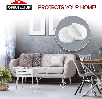 X-PROTECTOR 357 pcs Premium Huge Pack Felt Furniture Pads! Quantity of Furniture Sliders with Many Big Sizes – Your Ideal Floor Protectors. Protect Your Hardwood & Laminate Floor!