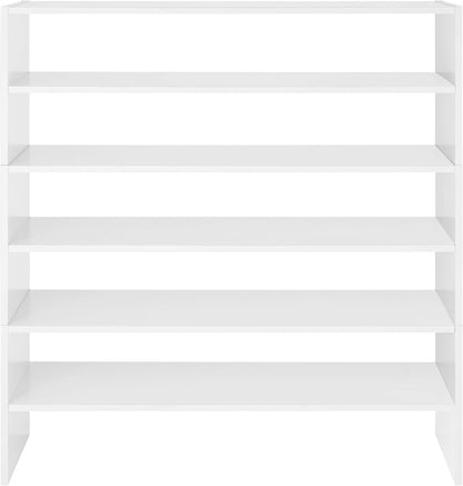Whitmor Wood Stackable 2-Shelf Shoe Rack, White, 24 inches