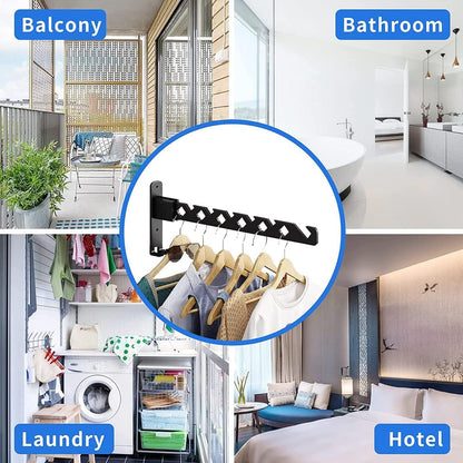 1Pcs Wall Mounted Clothes Drying Rack Aluminum Alloy Laundry Drying Rack with Screws 180°Adjustable Clothes Drying Hanger Rust Resistant Clothes Drying Organizer Rack for Home Dorm